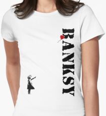 Banksy - litte girl, red balloon Women's Fitted T-Shirt