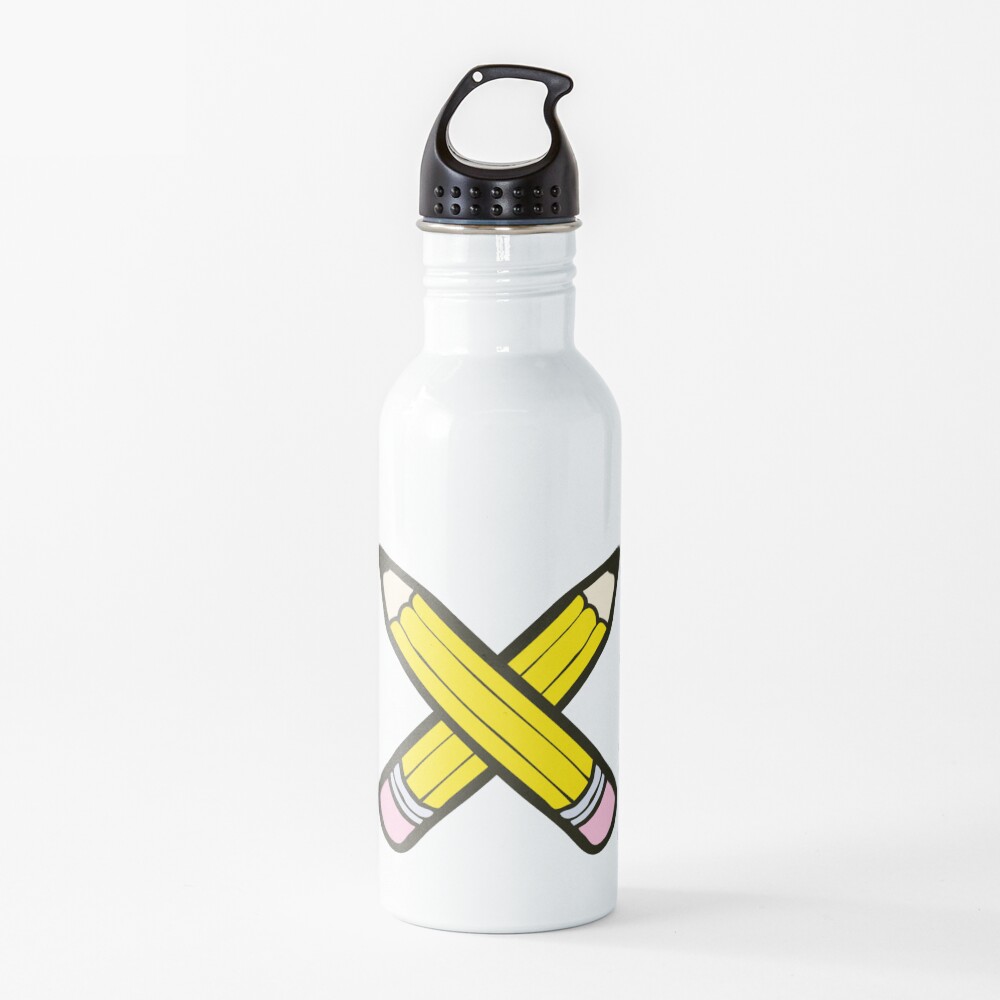 Pencil Power Blue Pattern Water Bottle