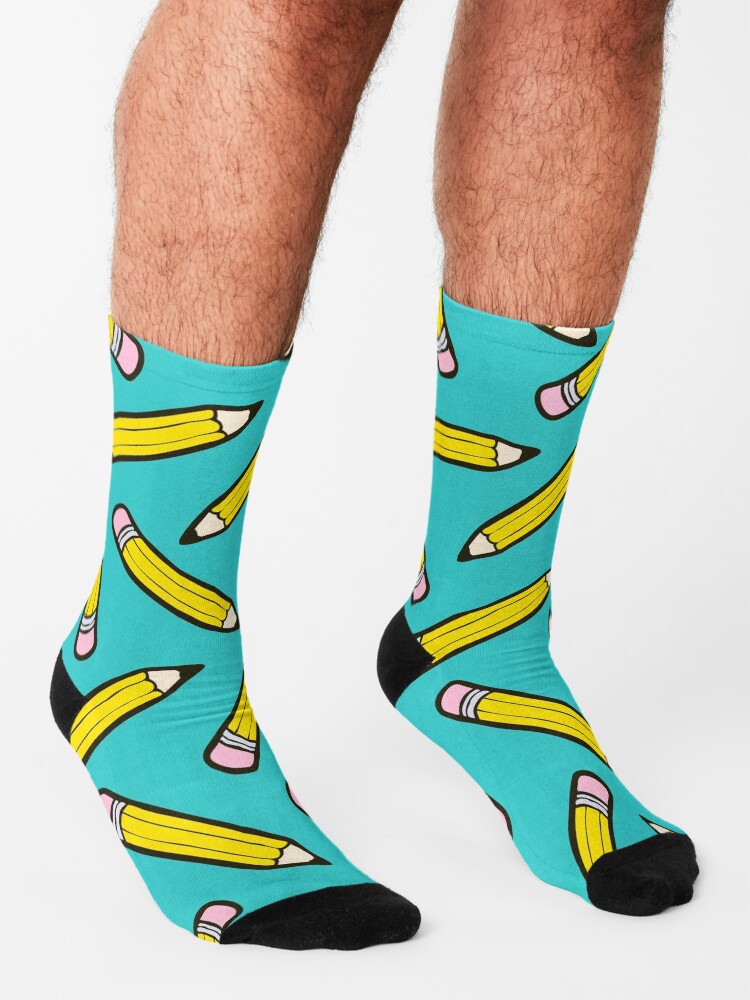 Alternate view of Pencil Power Blue Pattern Socks