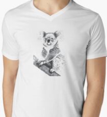 Koala Black and White V-Neck T-Shirt