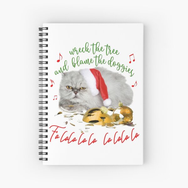 Funny Christmas Cat Falalalala Spiral Notebook