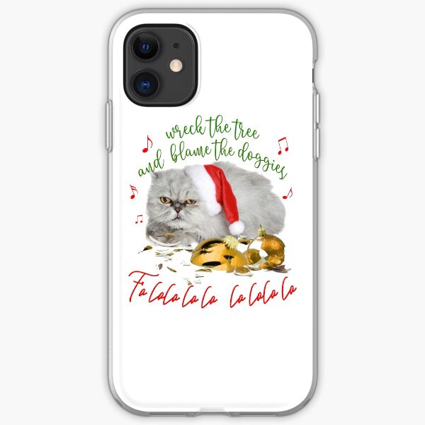 Funny Christmas Cat Falalalala iPhone Soft Case