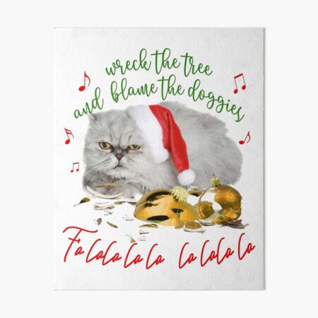 Funny Christmas Cat Falalalala Art Board Print
