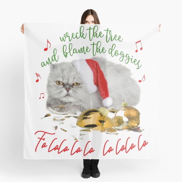 Funny Christmas Cat Falalalala Scarf