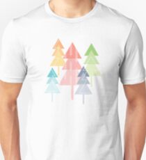 Forest Pine Trees Geometric Pastel Scandinavian Slim Fit T-Shirt