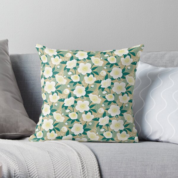 Christmas rose (3) Throw Pillow
