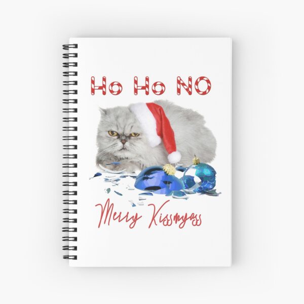 Funny Christmas Cat Merry Kissmyass Spiral Notebook