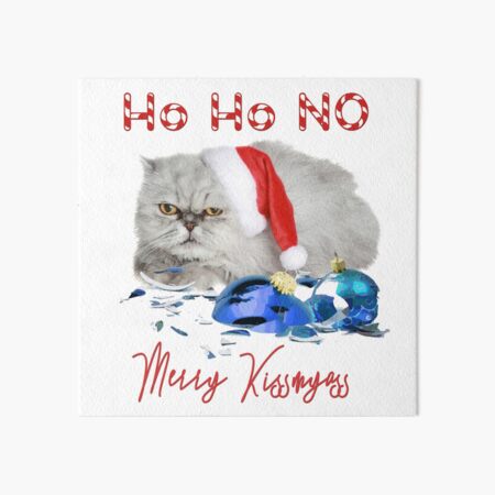 Funny Christmas Cat Merry Kissmyass Art Board Print