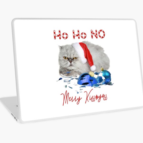 Funny Christmas Cat Merry Kissmyass Laptop Skin