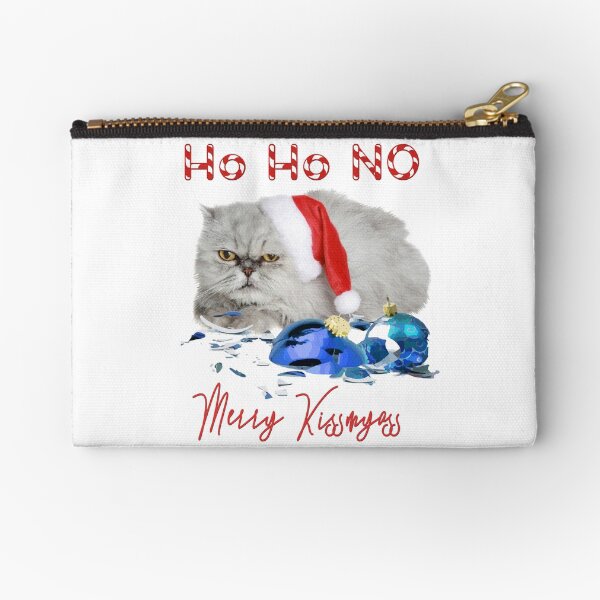 Funny Christmas Cat Merry Kissmyass Zipper Pouch