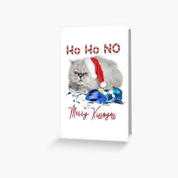 Funny Christmas Cat Merry Kissmyass Greeting Card