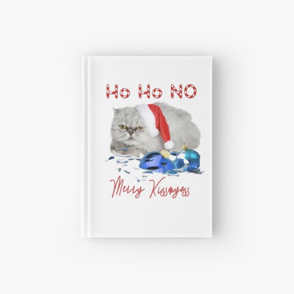 Funny Christmas Cat Merry Kissmyass Hardcover Journal