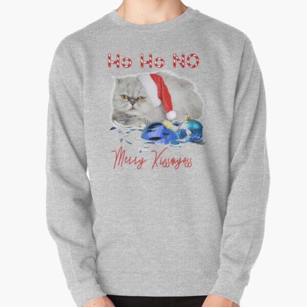 Funny Christmas Cat Merry Kissmyass Pullover Sweatshirt