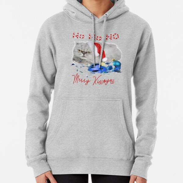 Funny Christmas Cat Merry Kissmyass Pullover Hoodie