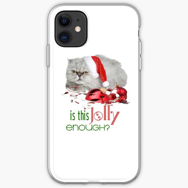 Funny Christmas Cat Jolly Enough iPhone Soft Case