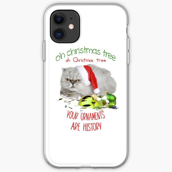 Funny Christmas Cat Oh Christmas Tree iPhone Soft Case