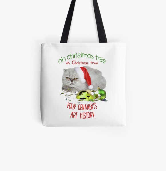 Funny Christmas Cat Oh Christmas Tree All Over Print Tote Bag