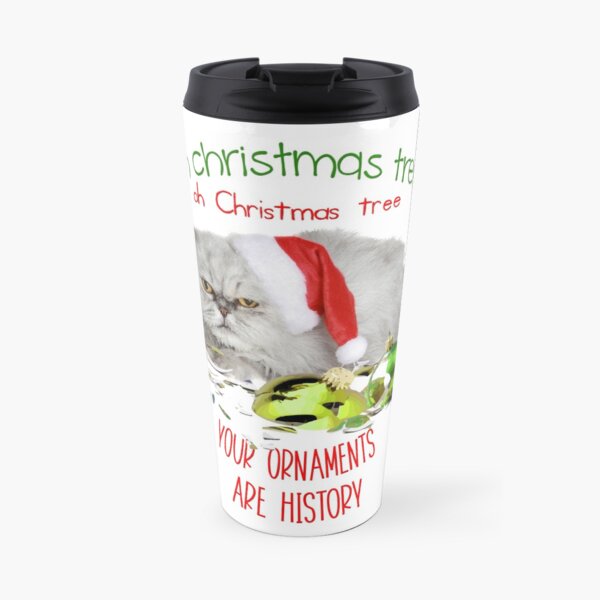 Funny Christmas Cat Oh Christmas Tree Travel Mug