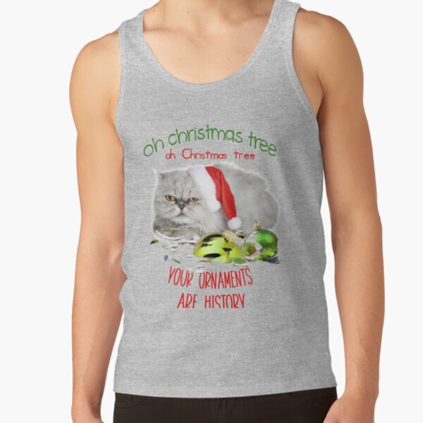 Funny Christmas Cat Oh Christmas Tree Tank Top