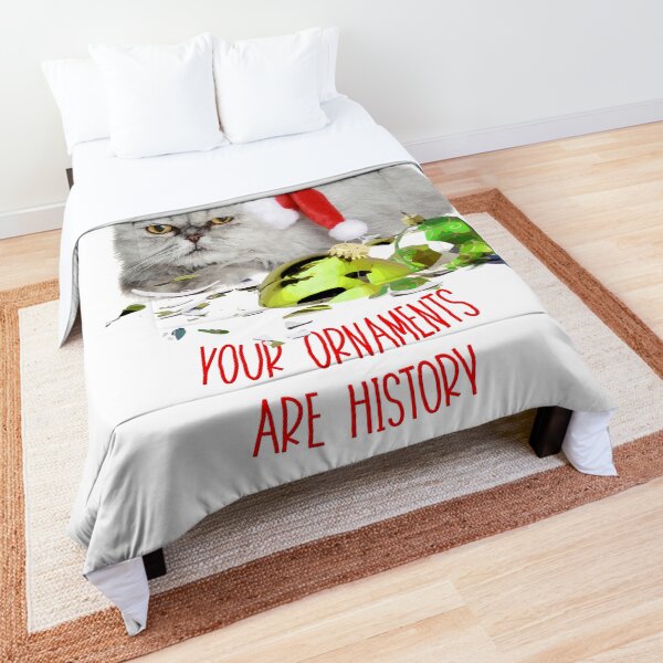 Funny Christmas Cat Oh Christmas Tree Comforter