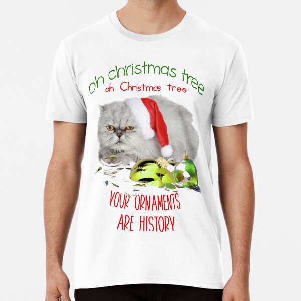 Funny Christmas Cat Oh Christmas Tree Premium T-Shirt