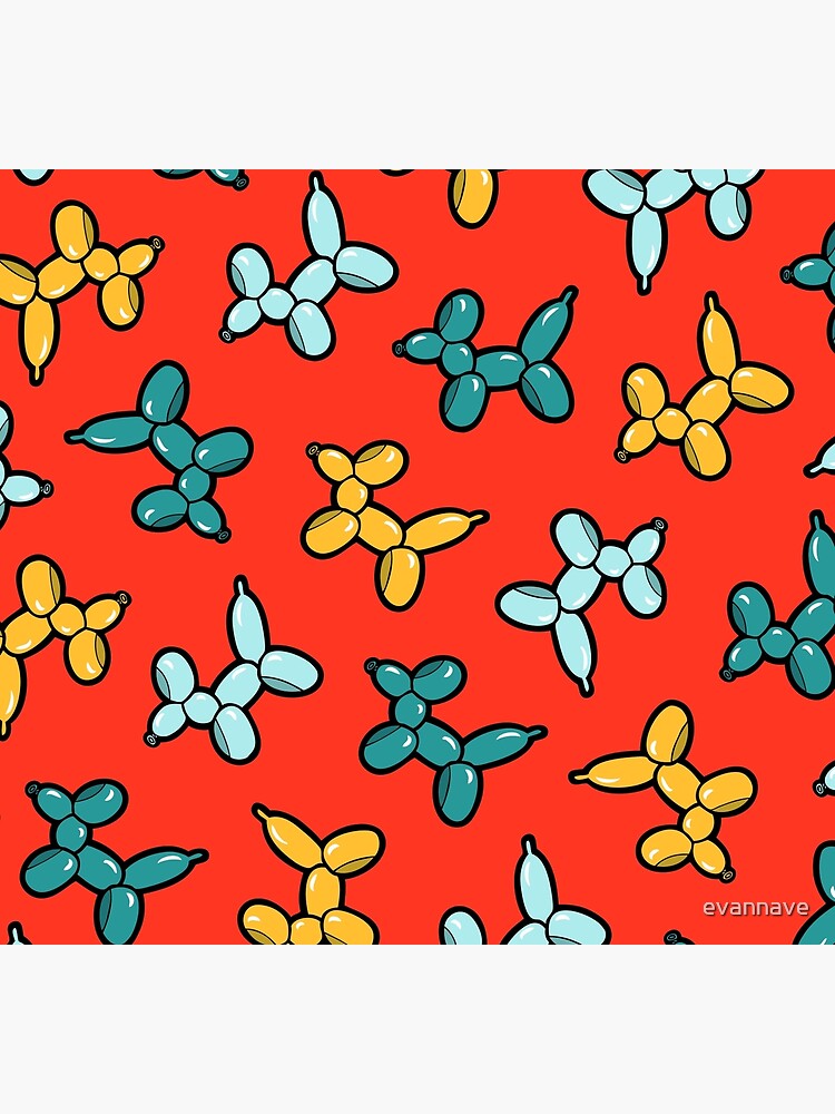 Balloon Animal Dogs Pattern in Red by evannave