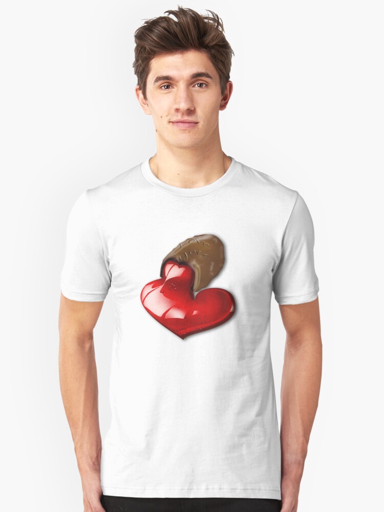 Alternate view of Chocolate - I Love You Slim Fit T-Shirt