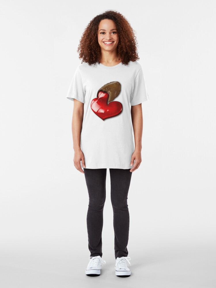 Alternate view of Chocolate - I Love You Slim Fit T-Shirt