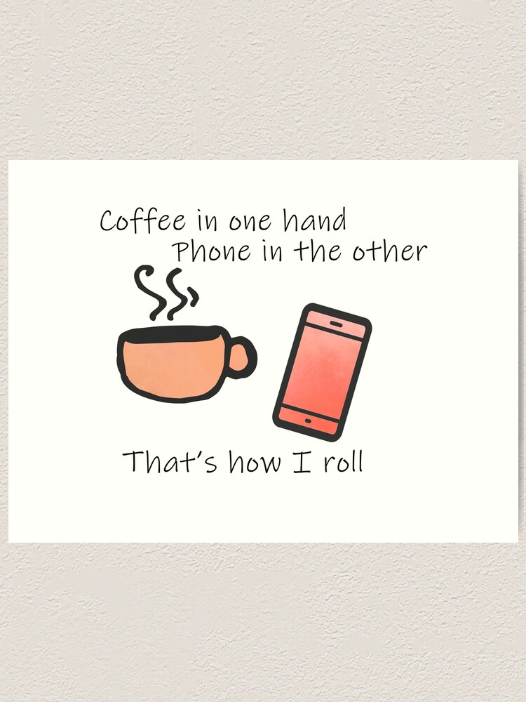 Alternate view of Coffee in One Hand - Peach Art Print