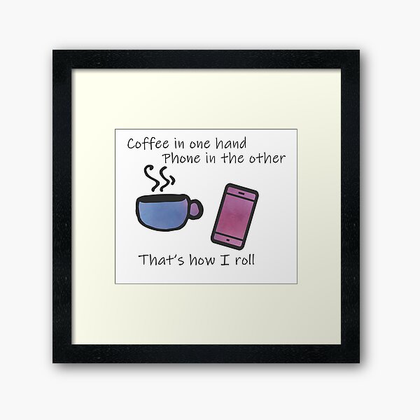 Copy of Coffee in One Hand - Purple Framed Art Print