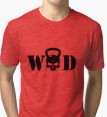 WOD Kettlebell Skull Black Vintage T-Shirt