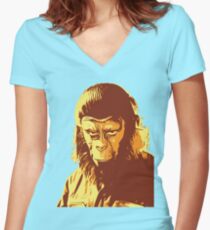 Planet Of The Apes T-Shirt Women's Fitted V-Neck T-Shirt