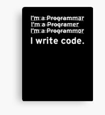 I Write Computer Code Canvas Print