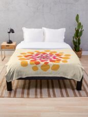 Pink and orange flower Throw Blanket