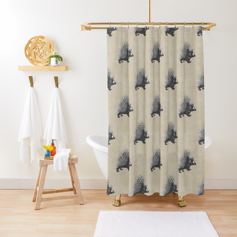 Nerdy Spike Porcupine Shower Curtain By Bluepress Redbubble