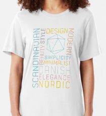 Scandinavian Typography Hexagon Pastel Slim Fit T-Shirt
