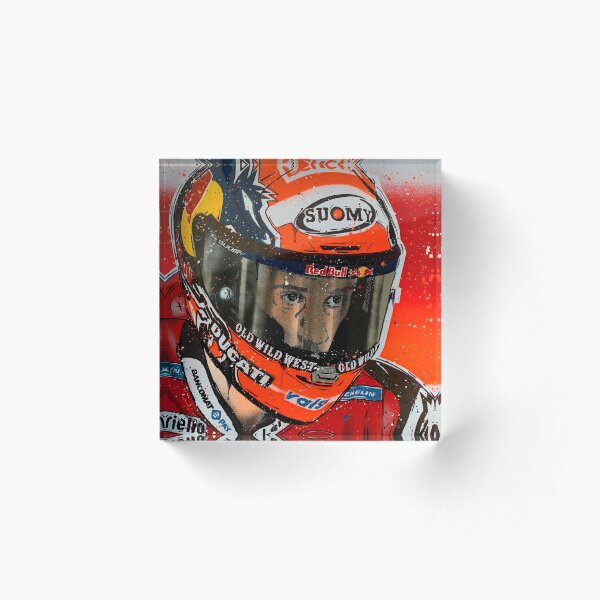 Andrea Dovizioso MotoGP graffiti painting by DRAutoArt Acrylic Block