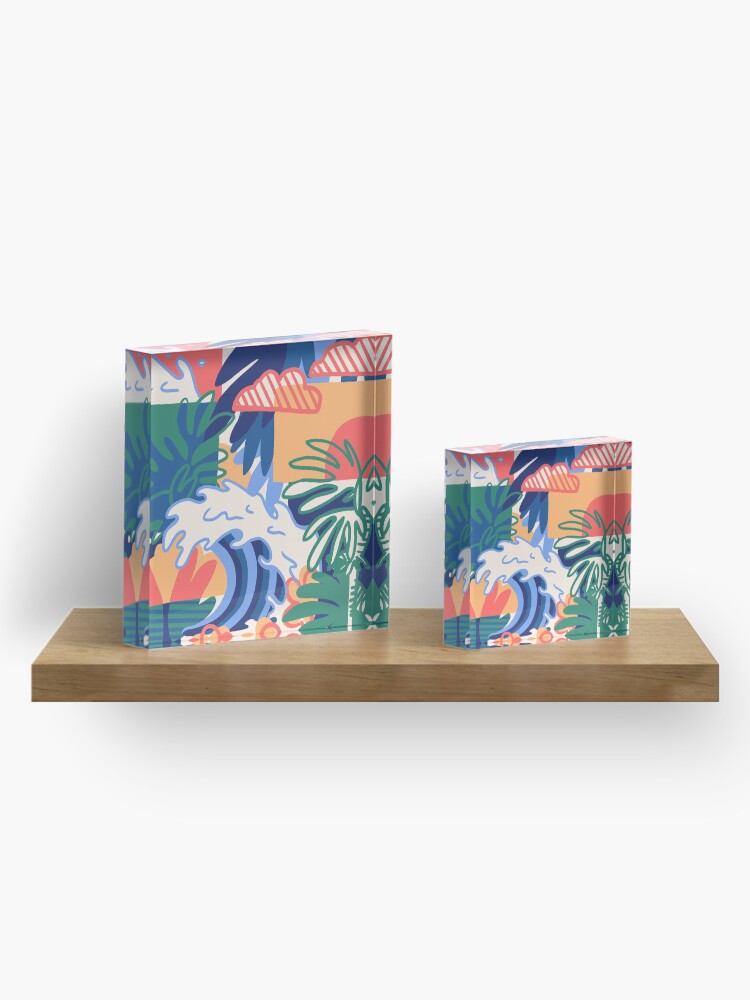 Alternate view of summer cabana Acrylic Block