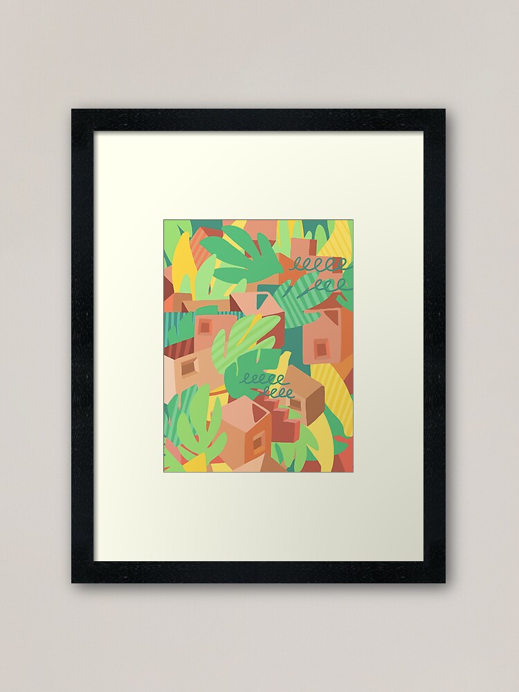 Alternate view of tropical garden Framed Art Print