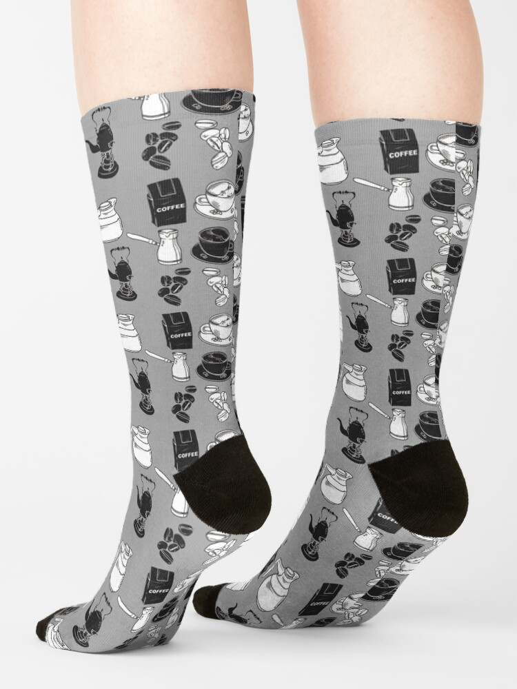 Alternate view of Coffee black and white pattern Socks