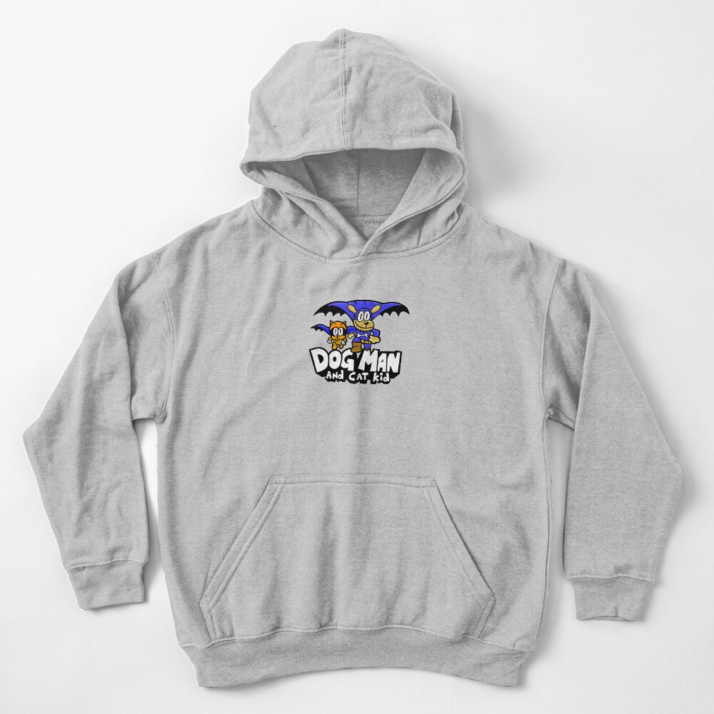 Dog Man with Cat Kid Kids Pullover Hoodie