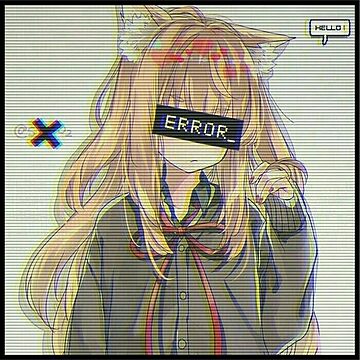 Error Glitch - Sad Anime Girl Art Board Print for Sale by