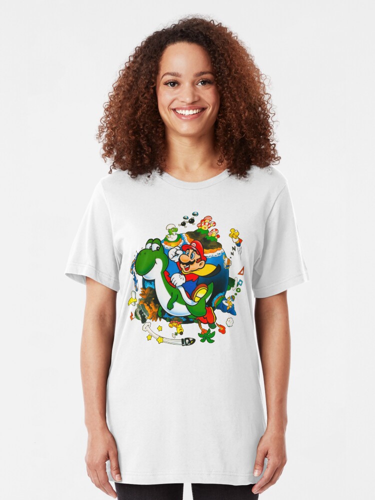 Alternate view of Super Mario World Planet. Slim Fit T-Shirt