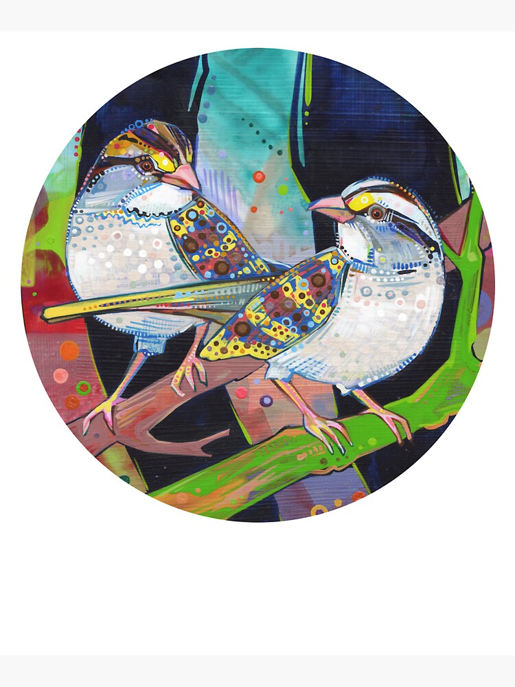 White-throated sparrows painting - 2012 by gwennpaints