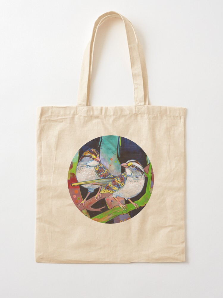Alternate view of White-throated sparrows painting - 2012 Tote Bag