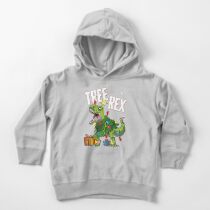 Tree Rex Boys Kids Dinosaur T Rex Funny Christmas Toddler Pullover Hoodie