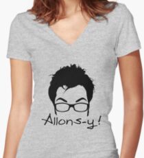 Allons-y! Women's Fitted V-Neck T-Shirt