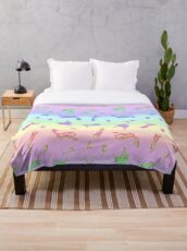 Rainbow Mythical Silkens Throw Blanket