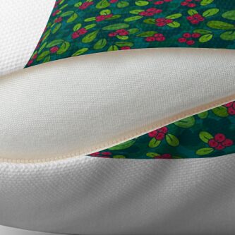 Alternate view of Cranberry Fruit Pattern on Dark Teal Floor Pillow