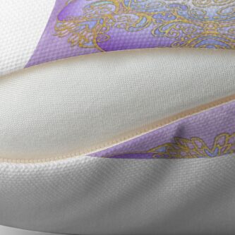Alternate view of Purple & Gold Watercolour Mandala Floor Pillow